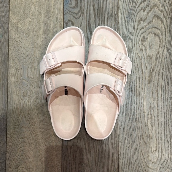 Birkenstock Shoes - Birkenstock Pale Pink Two-Strap Sandals